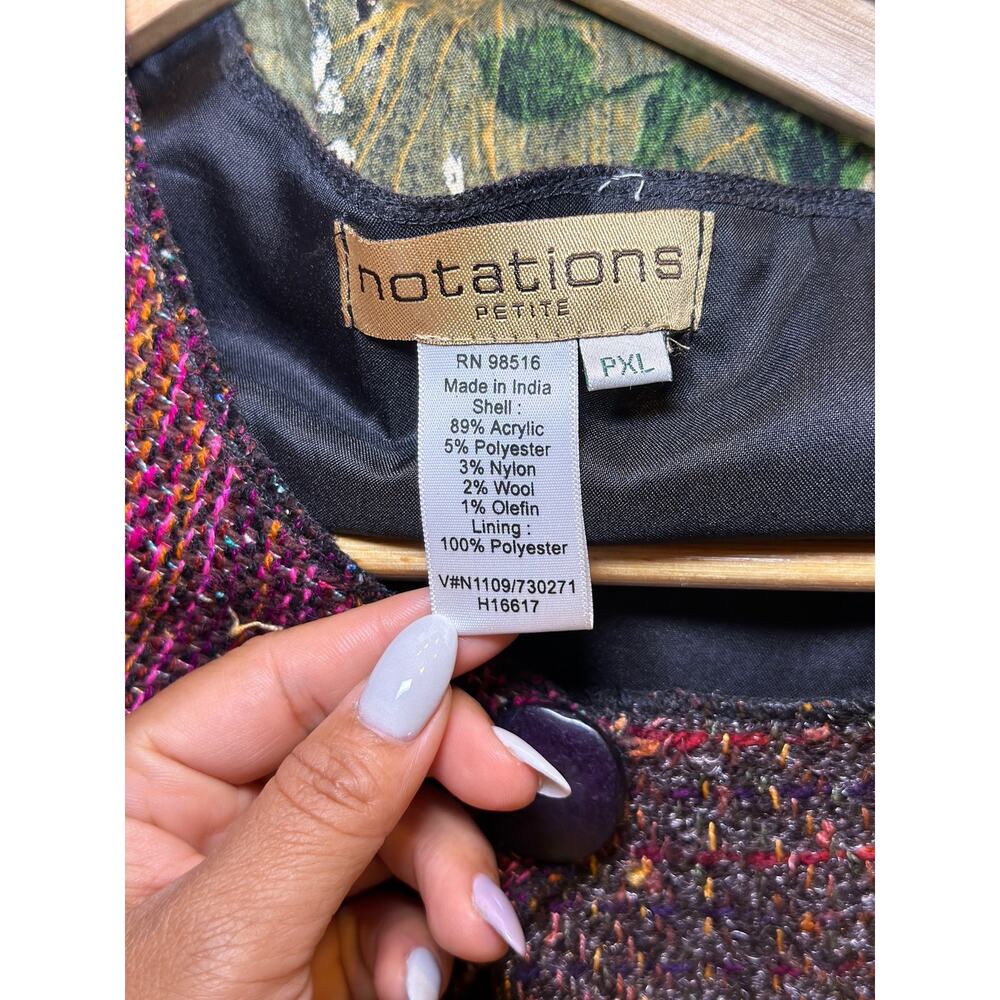 Notations Womens Multicolor Tweed Patchwork Lagen… - image 7